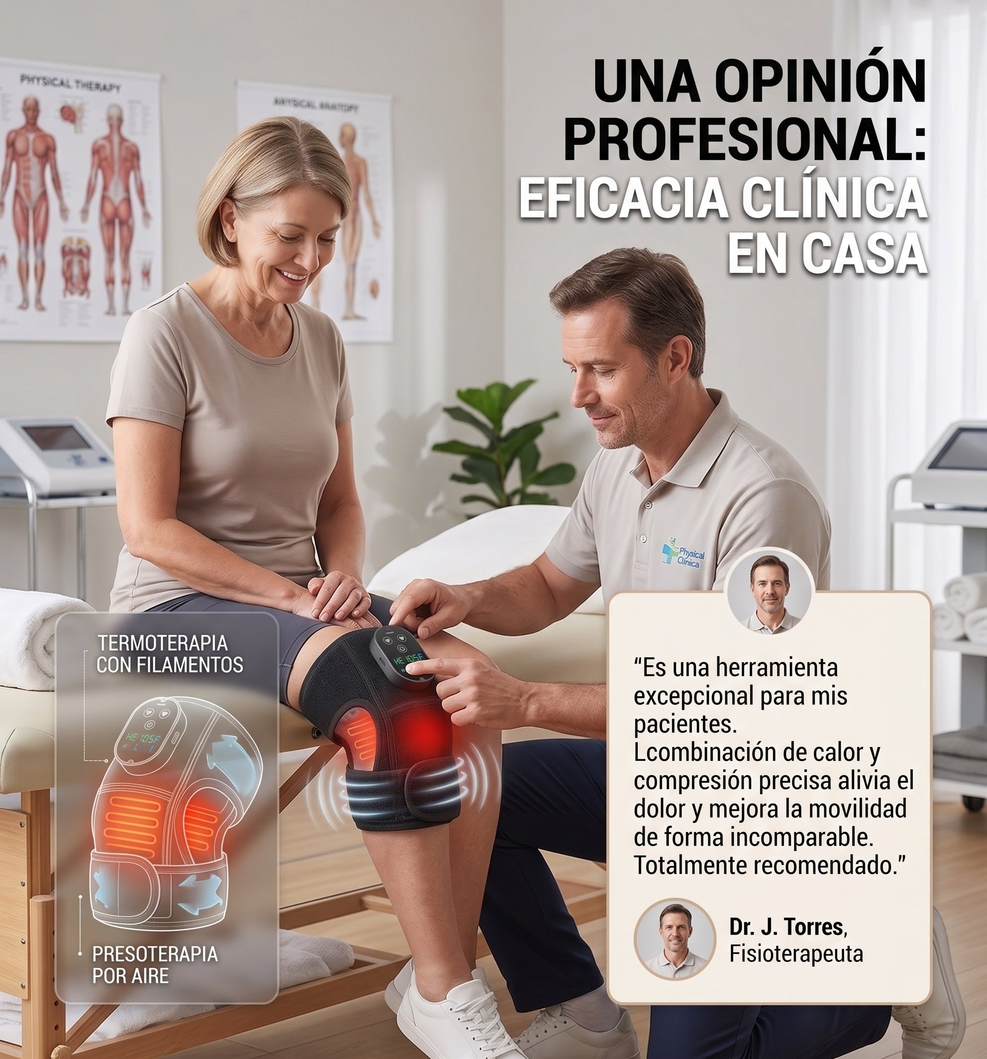 Masajeador de rodilla con calefactor