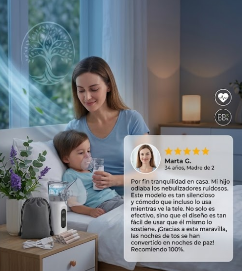 Nebulizador portátil recargable para niños y adultos. REGALO bola transporte